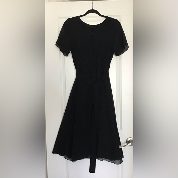 Simply Black Flowy Dress with Adjustable Belt - Picture 1 of 4